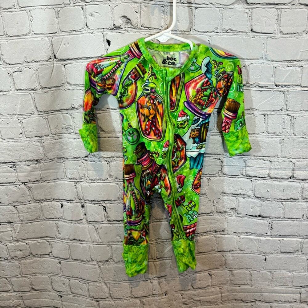 Boe & Co Grinch Bamboo Zippie Romper